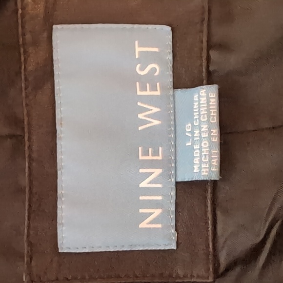 Nine West Dark Brown Leather Jacket size Large - Picture 9 of 9